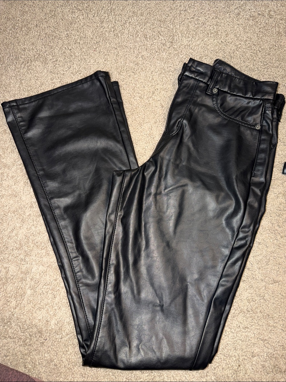 Women's Black Faux Leather Curvy Super High Rise kick boot 4 Long